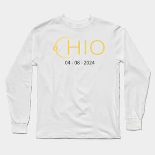 Ohio America 8th April 2024 Path of Totality Solar Eclipse Long Sleeve T-Shirt